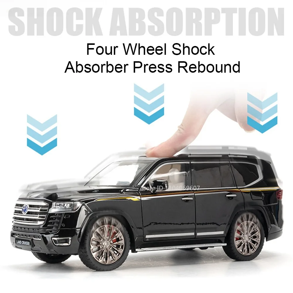 1:18 Große Größe LM300 LC300 Modell Spielzeugauto Legierung Diecast Sound Licht Zurückziehen Stoßdämpfung Exquisite Innen Auto Dekoration