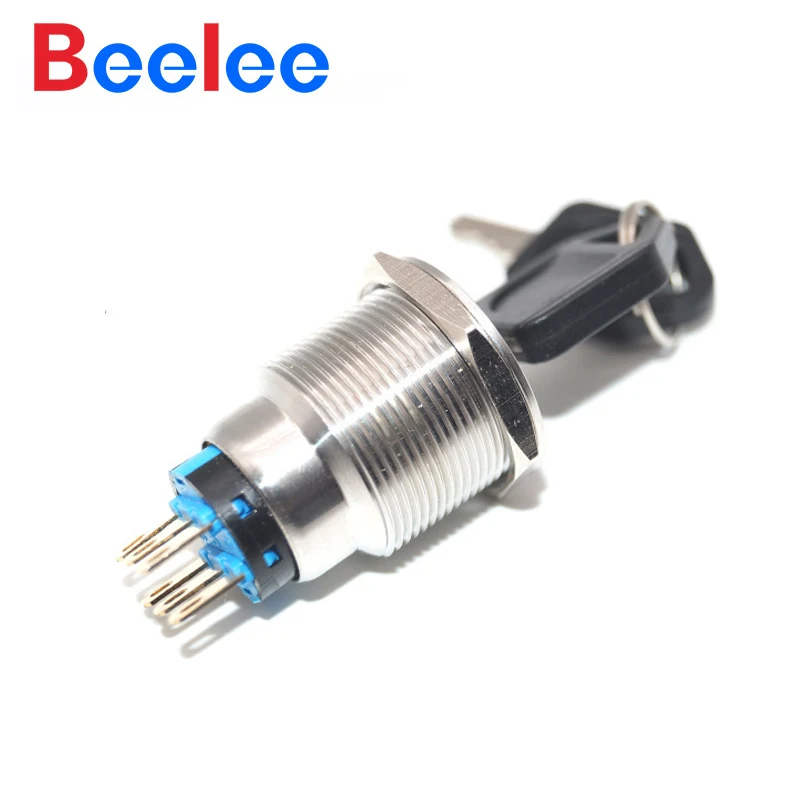 30 Uds BL-JS-22MZ8-FT-XX-XX = XS interruptor impermeable de acero Selector giratorio eléctrico interruptor de llave Universal