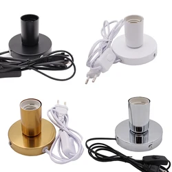 1.5M Cable Night Light With Line Lamp Head E27 Lamp Socket Table Lamp Decoration Lamp Polished Metal Desktop Lamp Base Holder