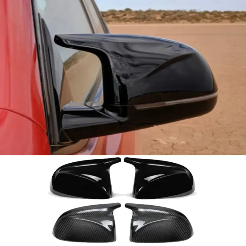 

Carbon Fiber Side Mirror Cover Caps For BMW X3 X4 X5 G01 G02 G05 G08 2019-2020 Gloss Black ABS Plastic Car Exterior Accessories
