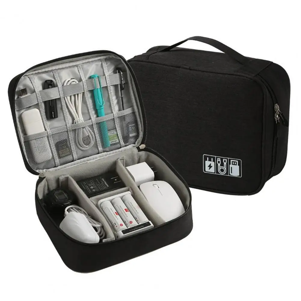 Сумка для хранения наушников Водонепроницаемая сумка для хранения кабеля с емкостью для наушников Зарядные устройства Электроника Застежка-молния для цифровых устройств
