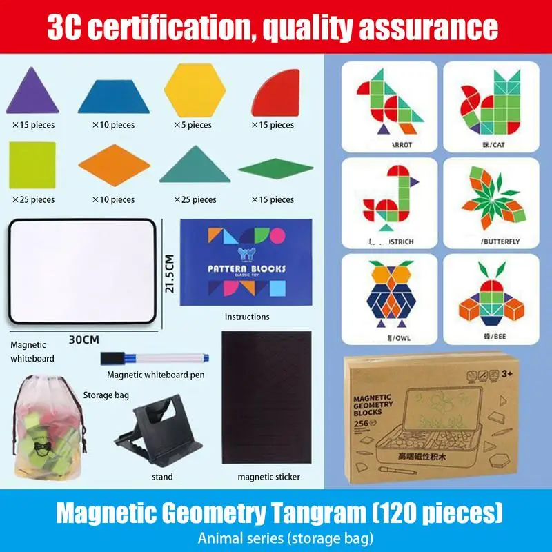 Blocco modello in legno giocattoli educativi stelo Montessori divertente creativo colorato durevole spesso Puzzle Tangram da viaggio in legno