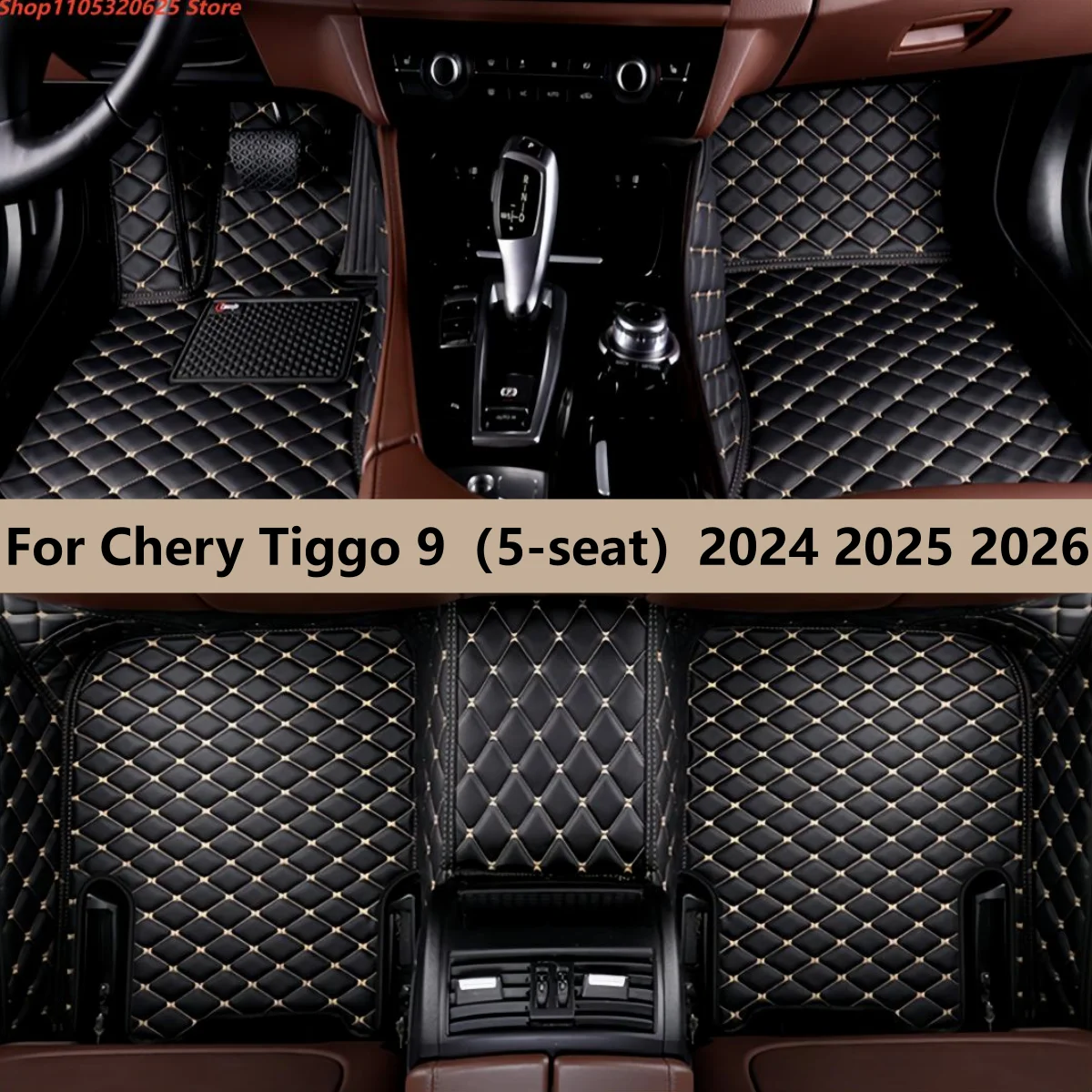 

Car Floor Mats Fit For Chery Tiggo 9（5-seat）2024 2025 2026 Auto Accessories Leather Waterproof Anti Slip Foot Carpet