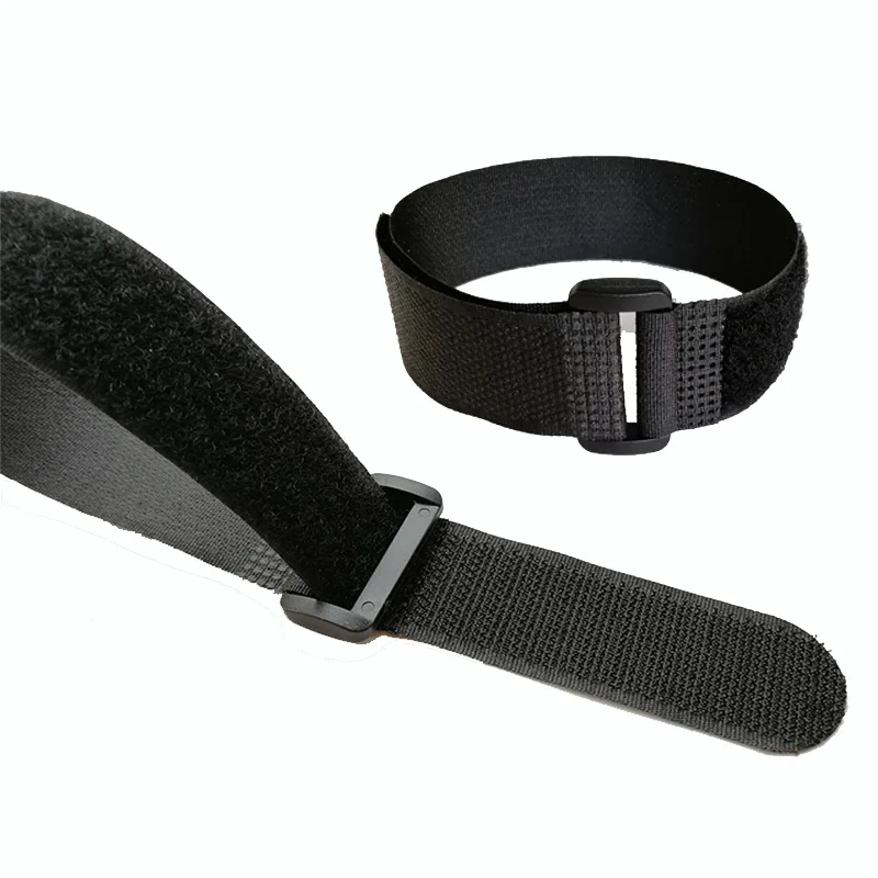 5pcs Nylon Reverse Buckle Magic Hook Loop Fastener Tape Cable Ties Strap Sticky Line Finishing Straps Black 2cm width