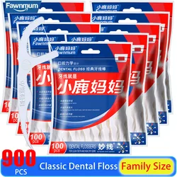 900PCS Dental Floss Dental Floss Picks Clean Between Teeth Interdental Brush Toothpick Floss Picks Oral Hygiene Care