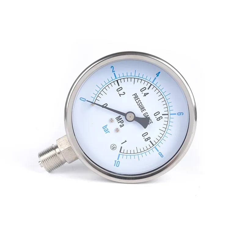 YN60BF Steam High-Temperature Ammonia Pressure Gauge 10Bar 16Bar 25Bar Stainless Steel Pressure Manometer