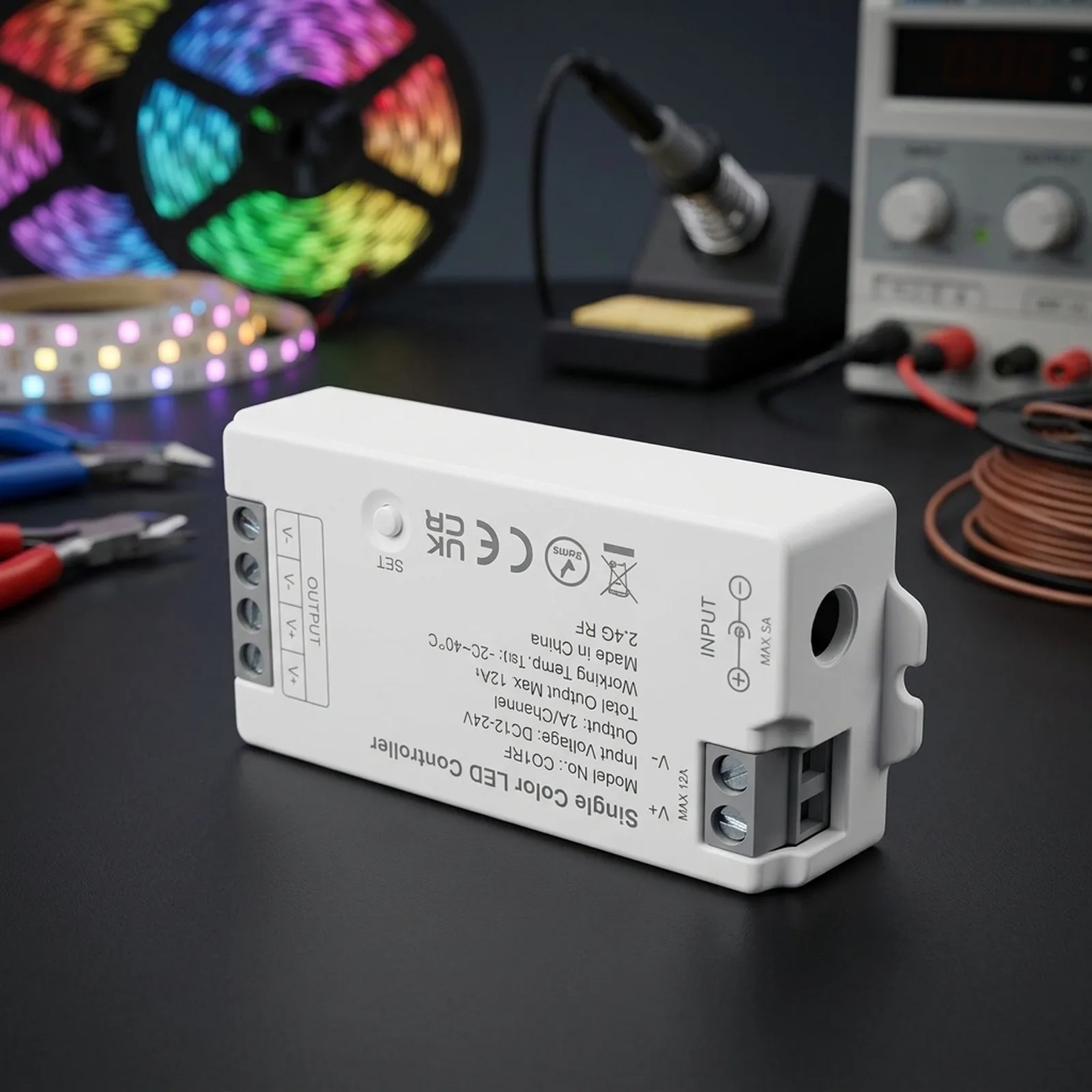 LED Strip Controller RF Remote Supports RGB LED Strip Remote Control DC5/12/24V LED Controller For Home Business Lighting