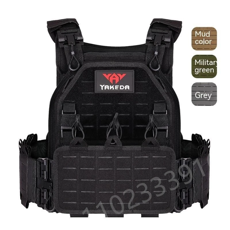 Colete de combate militar destacável rápido, Laser Cut Tactical Vest, Engrenagem preta para transportar, Luz, Novo, 6094