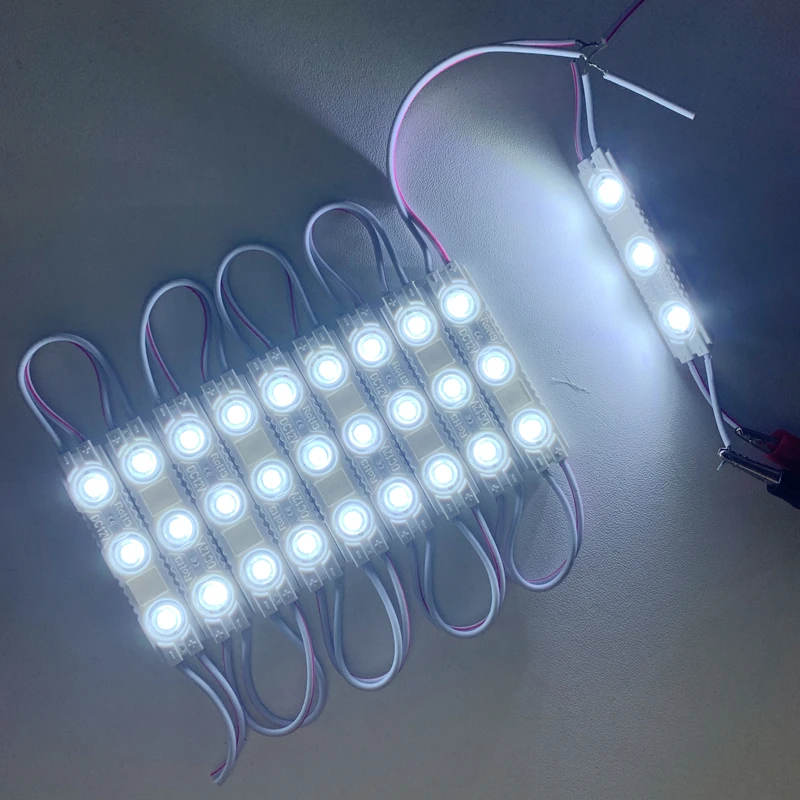 2835 injection led Module 20pcs/lot DC12V 3LED 1.5W Brightness Outdoor module light Waterproof Advertising Signboard Backlight