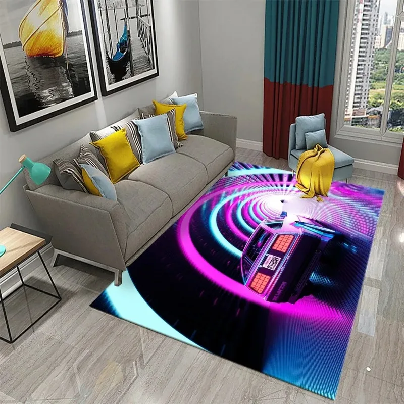 

3D красочный неоновый волнистый коврик для гостиной, детской спальни, игровой коврик для ползания, ванная комната, кухня, идеально подходит для гостиной