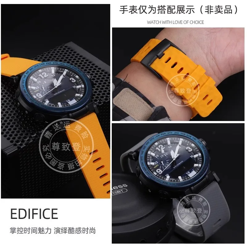 Pulseira de borracha de 24mm para casio PRW-6600 PRG-600/600Y PRG-650/650Y Wachband PRW-6600 GA2000 Pulseira esportiva masculina de silicone à prova d'água