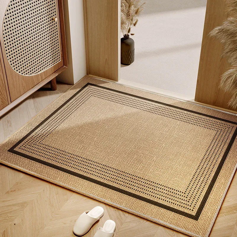 Japanese Diatom Mud Anti Slip Floor Mat Dust Removal Entrance Doormat for Home Stain Resistant Wear-Resistant Linen Foot Rug