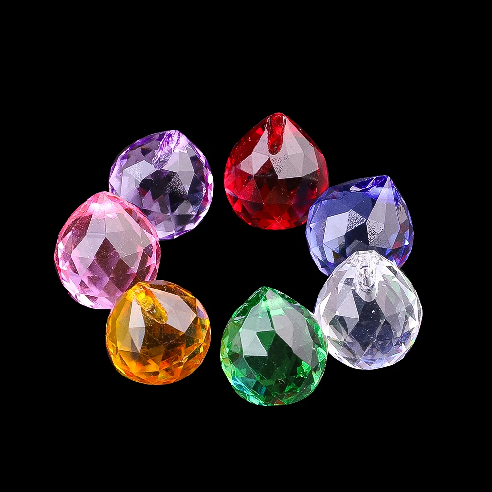 6pcs 20mm K9 Crystal Glass Ball Suncatcher Hanging Faceted Sparkly Prism Drop Chandelier Pendant Part Replacement Rainbow Maker