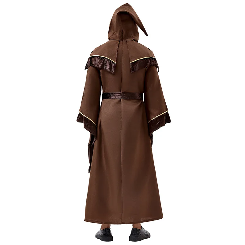 

Men's loween Wizard Robe Monster Magician Costume Par Performance Church Costume Long Coat Polyester Material