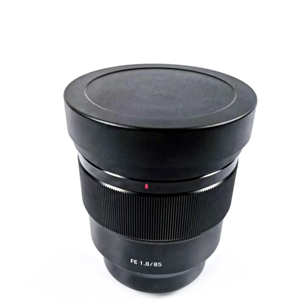 ออกแบบสําหรับ Sony FE 85 มม. F1.8 FE1.8/85 โลหะ Bayonet Square เลนส์ Hood พร้อมหมวก