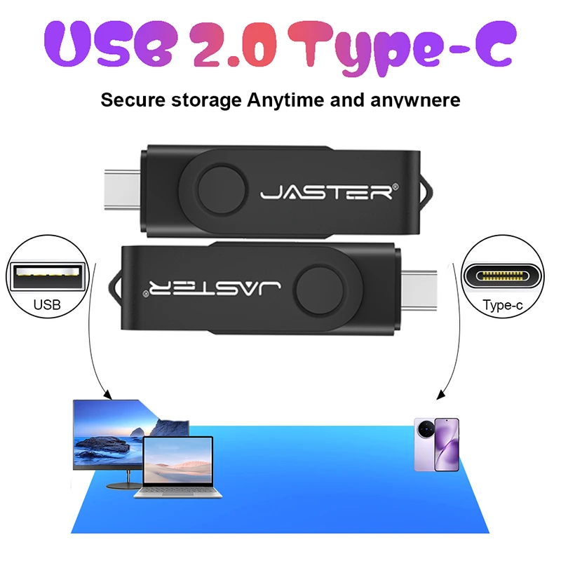 Chiavetta USB 3.0 in metallo di tipo C Chiavetta USB 3.0/2.0 ad alta velocità da 128 GB 8 GB 16 GB 32 GB 64 GB Chiavetta di memoria 2in1 Chiavetta USB portatile