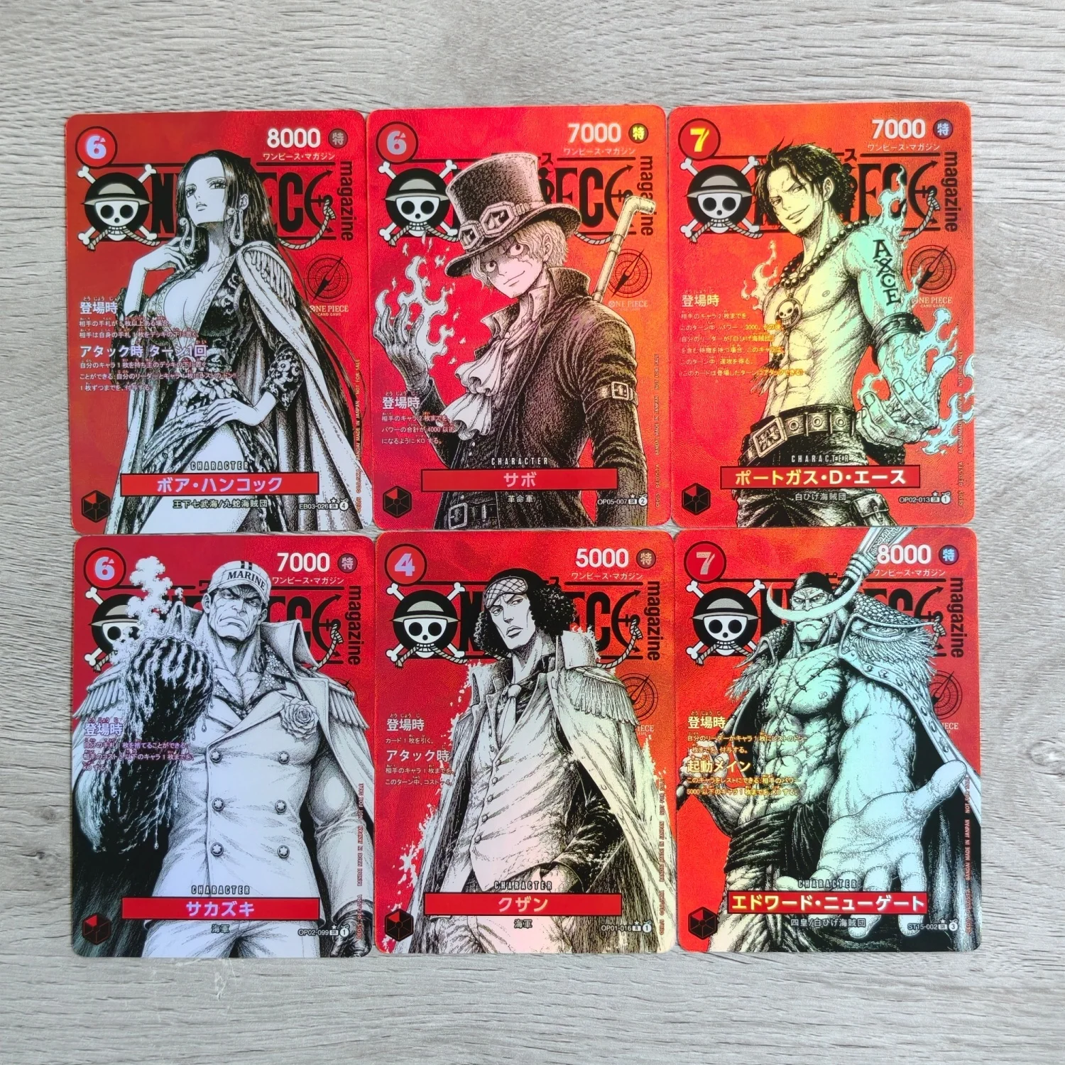 Self Made One Piece Japanese Hancock EB03-026 Luffy ST21-014 Sabo Ace Red Magazine Cover Game Collection Card Toy