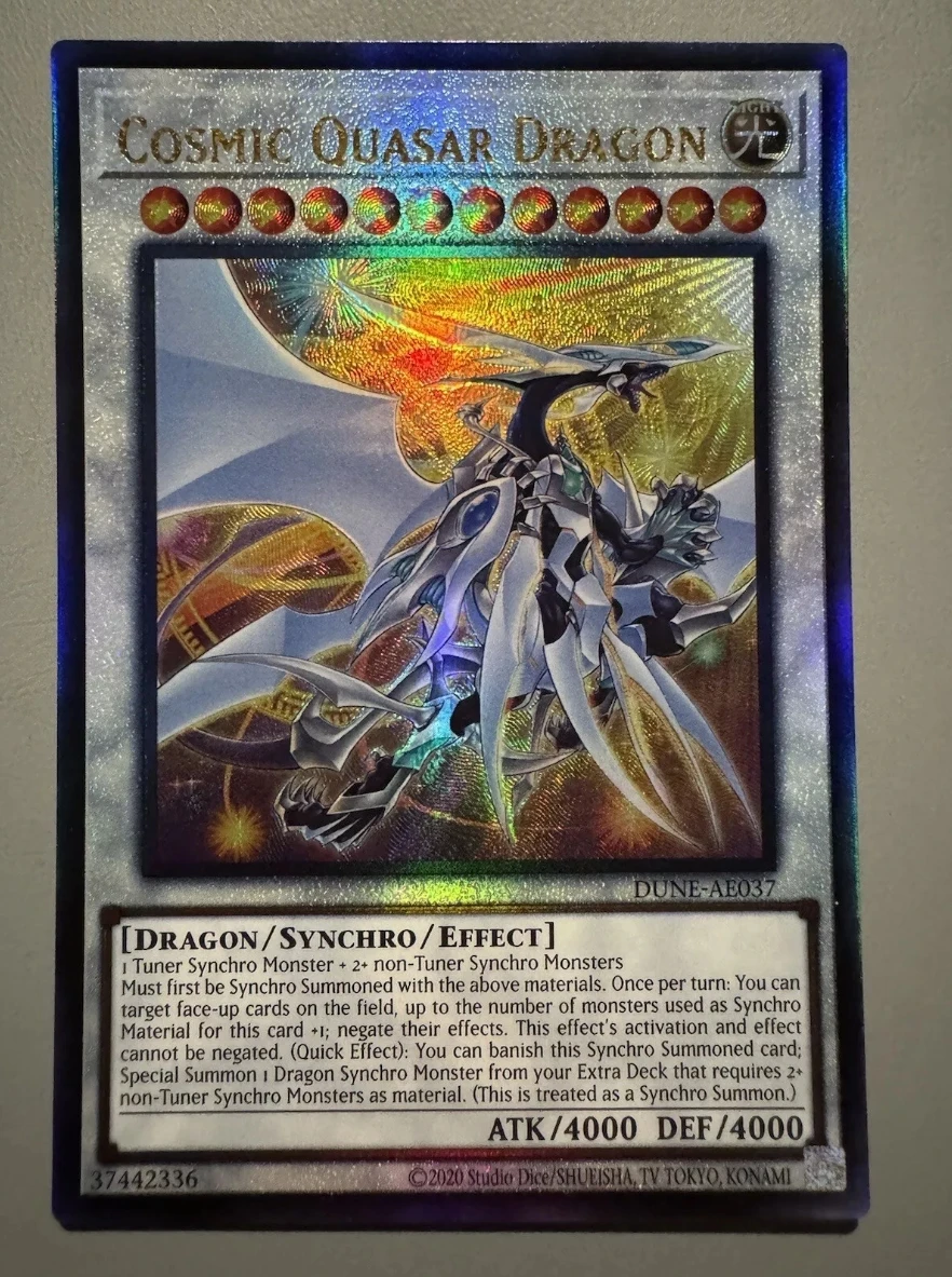 

Yugioh KONAMI Дуэль Монстры DUNE-AE037 Cosmic Quasar Дракон Ultimate редкая азиатская английская коллекция Мятная карта