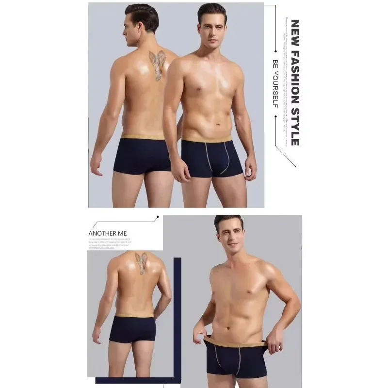 Plus Size Men's Boxer Shorts - Anti-Bacterial & Quick-Dry Breathable Cotton Underwear Mid-Rise Comfortable Trunks