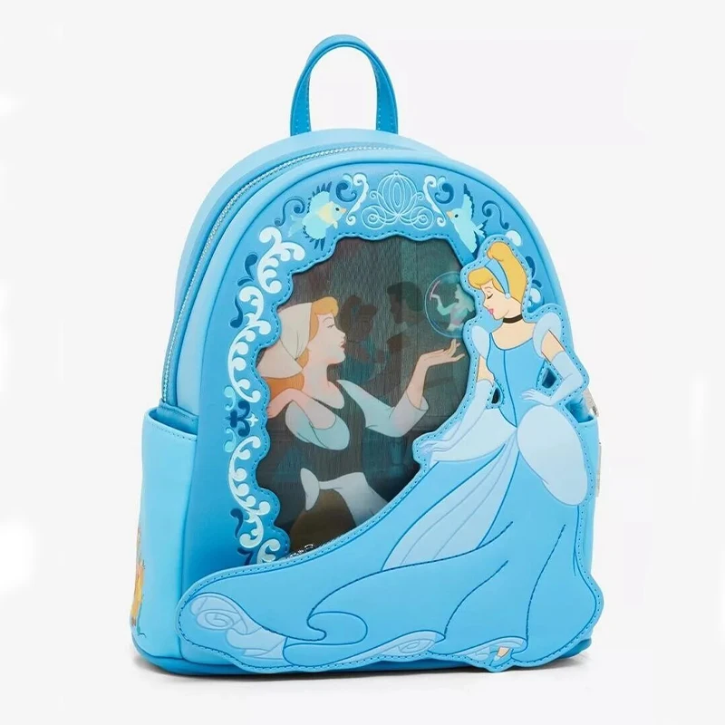 

New Loungefly Disney Cinderella Princess Lenticular Series Backpack Women'S Mini Casual Backpack Halloween Surprise Gift