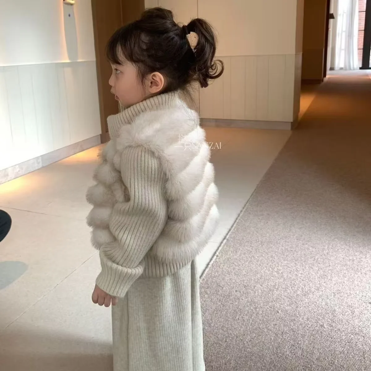Kids Thick Warm Fleece Coat Girls Autumn And Winter Knit Padded Jacket 2026 New Fashion Children Outerwear