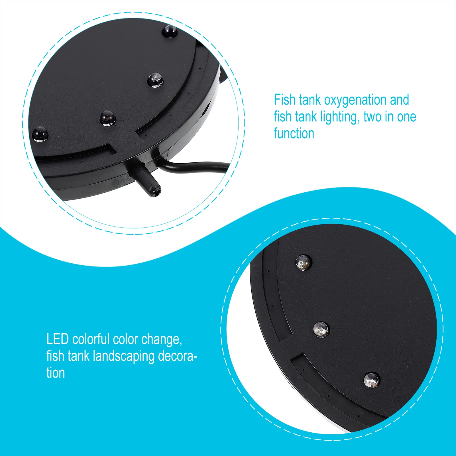 

Aquarium Air Bubble Light Led Fish Tank Air Stone Disc 12Led Eu Plug For Oxygenation Decorative Lighting Teaching