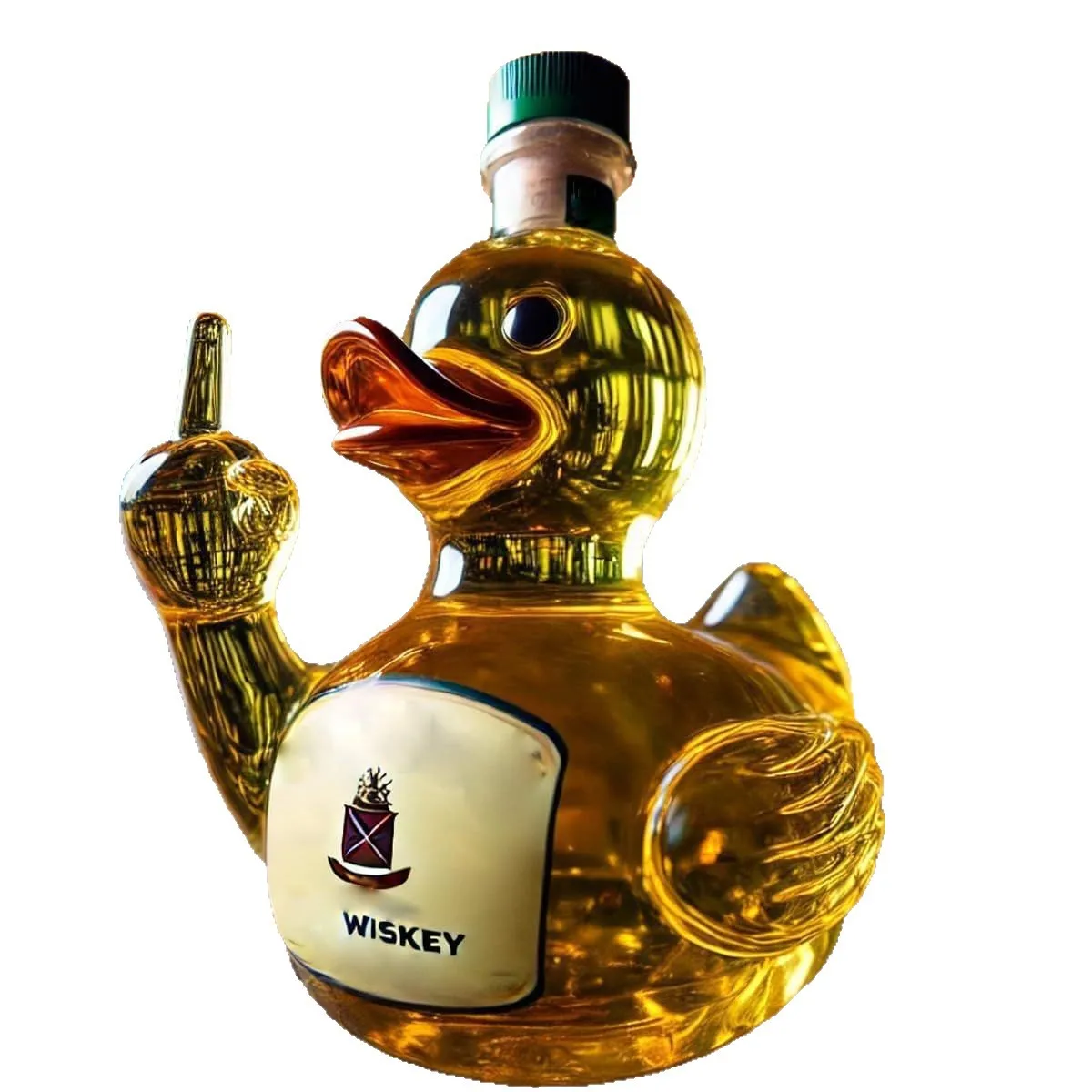 Nouvelle carafe à whisky en verre en forme de canard amusant, bouteille à liqueur fantaisie en forme d'animal, cadeau de collection pour la décoration de bar à domicile avec bouchon inclus