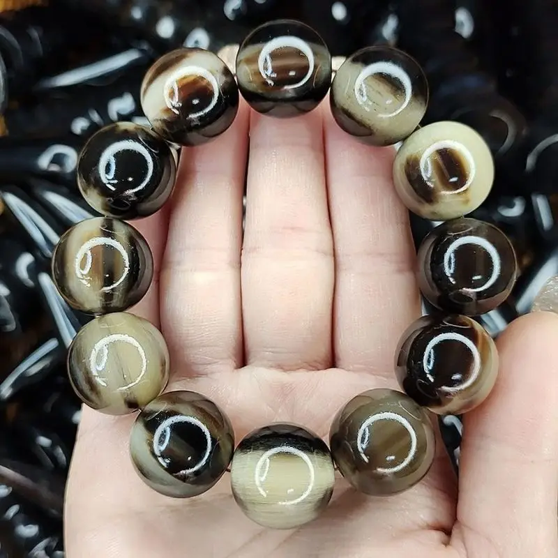 Authentic, genuine! Handmade natural flower ox horn bracelet (each pattern is different) for students, fashionable and health-pr