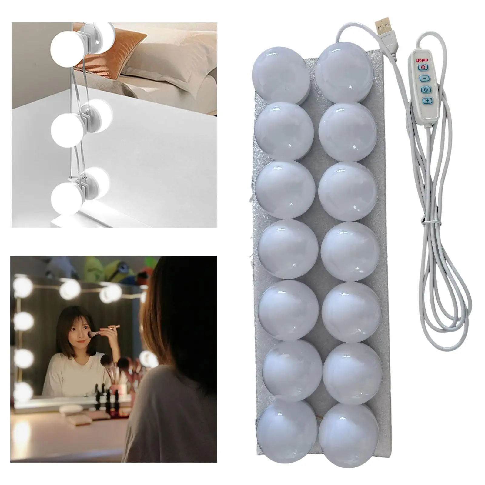 Makeup Light Portable Vanity Mirror Lights with Led Bulbs 3 Color Modes