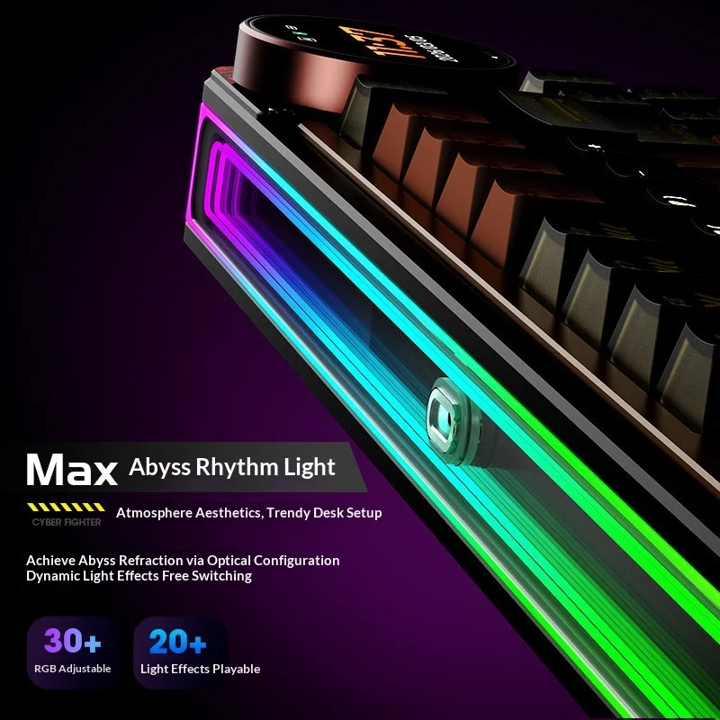 Keychron Z1max Mechanical Keyboard 75 Percent Three Mode Wireless Aluminum Custom Cyberpunk Rgb Backlit For Gaming Dual System
