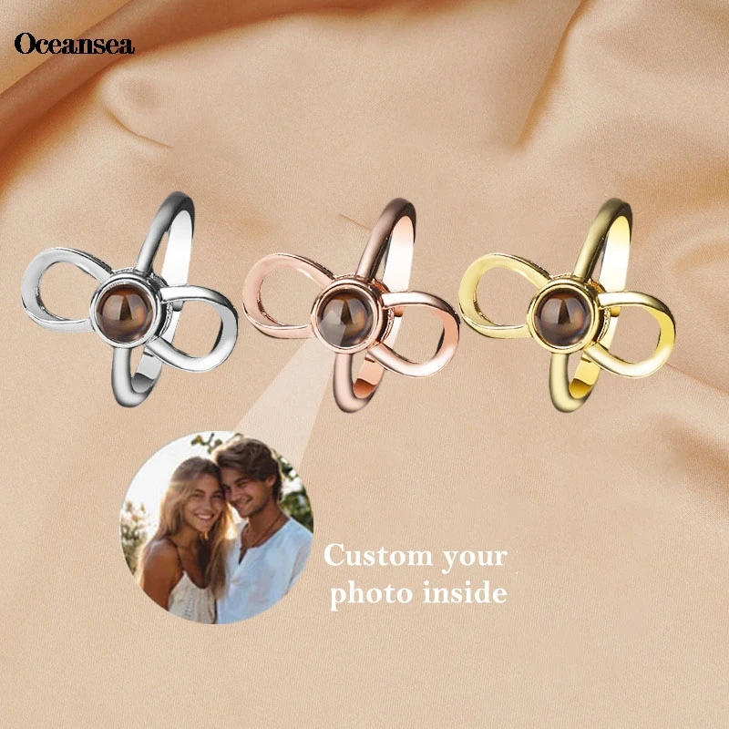 

Индивидуальное кольцо для проекции фотографий, кольцо в форме банта, ювелирное изделие с памятью, подарок, дропшиппинг, персонализированное кольцо для фотографий, ювелирные изделия 2025