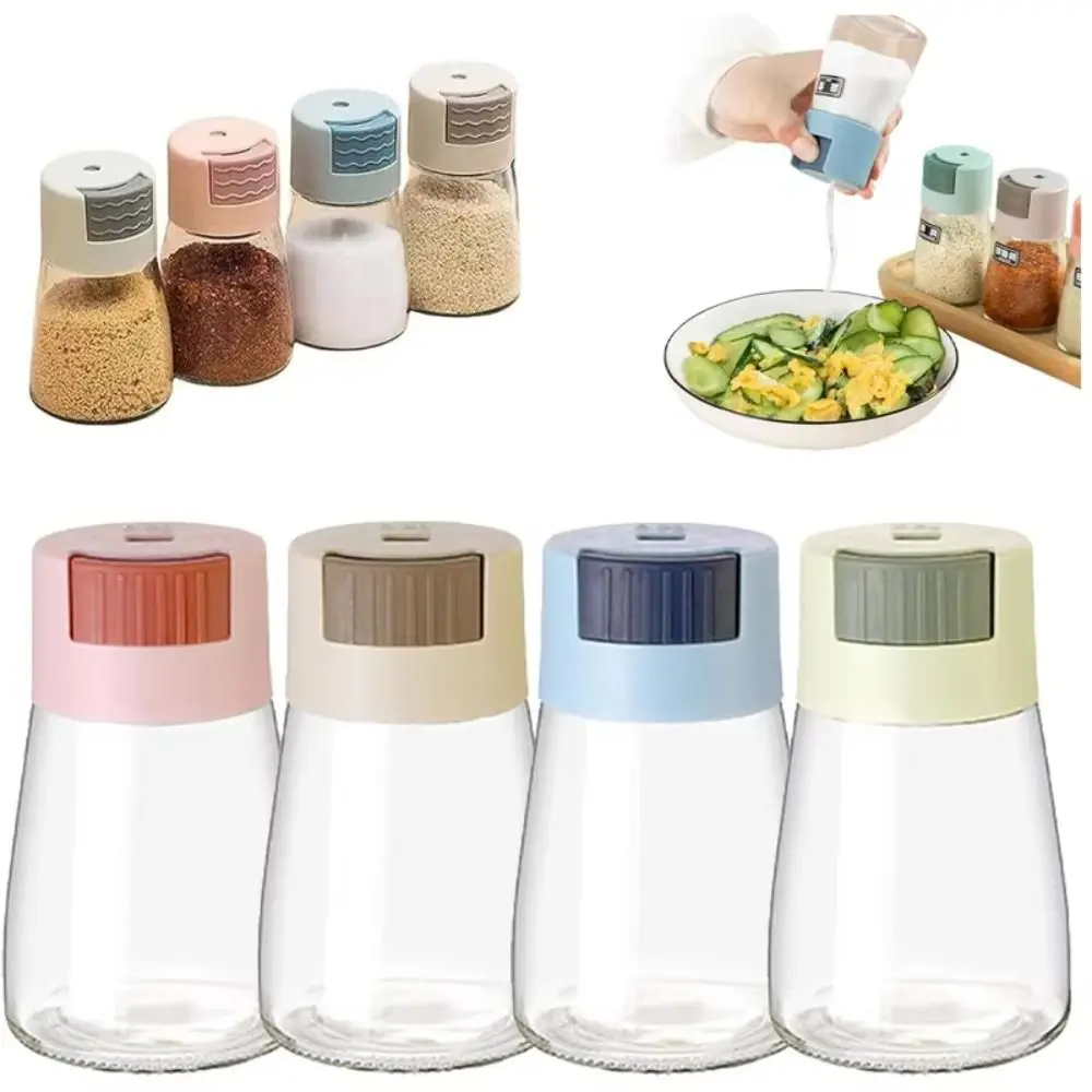 Portable Quantitative Seasoning Bottle Transparent Dustproof Spice Jars Press-type Seasoning Box Kitchen Gadget