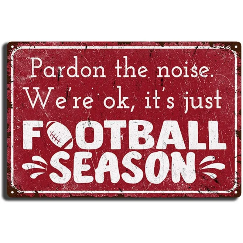 

The tin logo forgives noise, no problem. This is just a football season garage, bar, terrace decoration, New Year's gift