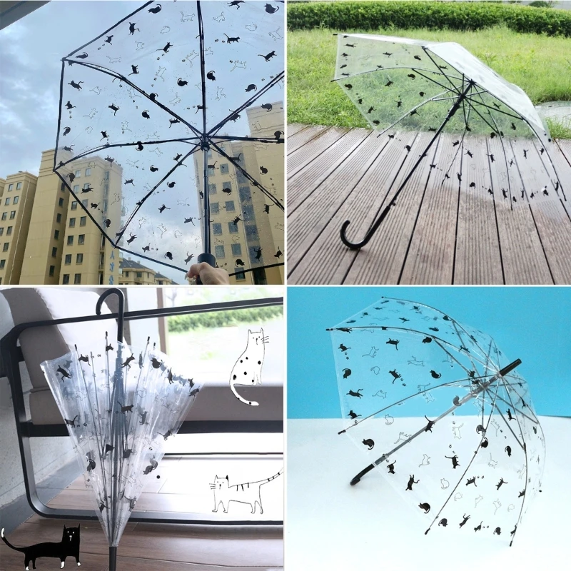 

Folding Umbrella Household Durable Gadgets Rain Gear Transparent Enlarged and Thickened Small Plastic Umbrella Thickened