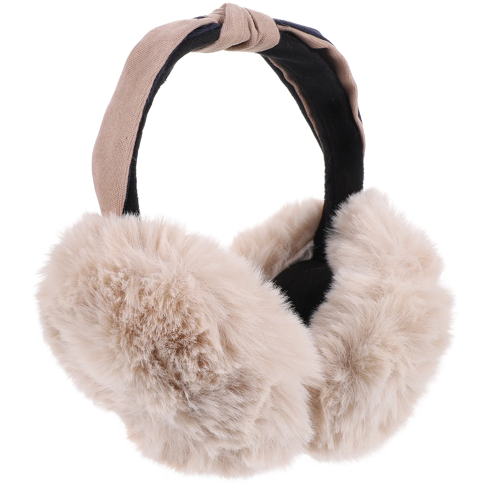 5 Count Two-color Headband Foldable Lazy Rabbit Fur Warm for Winter (apricot Color) Cuff Keep Miss