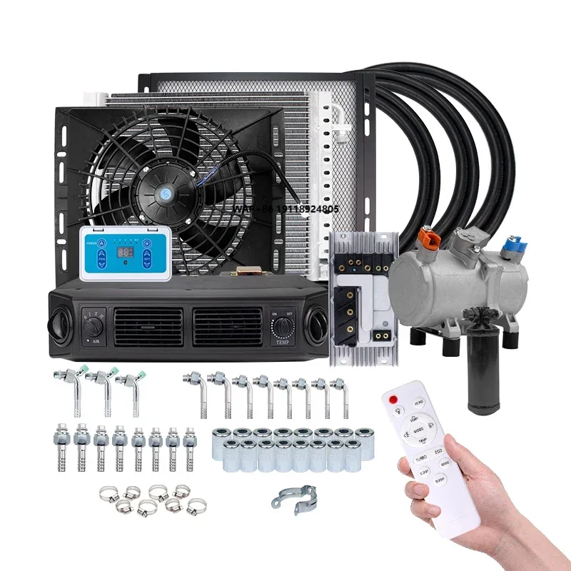 Universal Automotive Electric Air Conditioning Compressor 12V 24V 550W/850W 2500 BTUH for Cars Van Street Rod Hot Classic A/C