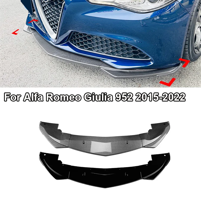 

Zderzak przedni Podbródek Zestaw karoserii Spoiler Splitter Canard Lip Splitter Deflektor Do Alfa Romeo Giulia 952 2015 - 2022 2016 2017