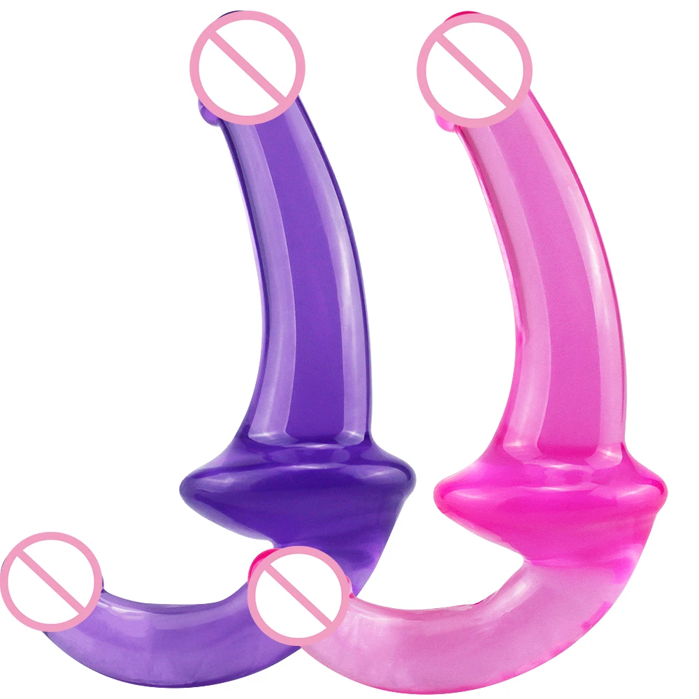 Strapon Dildo Realistic Dick Toy Sex Toys for Women Jelly Dildo Double Head Soft Silicone Vagina Anal Massager for Gay Lesbian