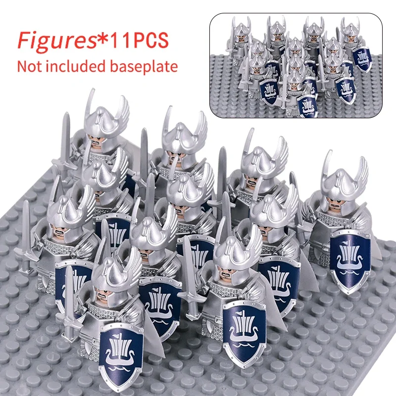 11PCS FAI DA TE Medievale Elfo Soldati Guardia Mini Blocchi di Costruzione di Montaggio della Bambola Blocchi di Costruzione MOC Creativo Per Bambini Giocattoli
