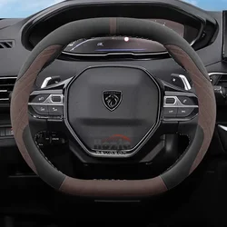 Suede Leather Car Steering Wheel Cover for Peugeot 408 508 SW E-5008 5008 Rifter GT 2021 2022 2023 2024 2025 Auto Accessories