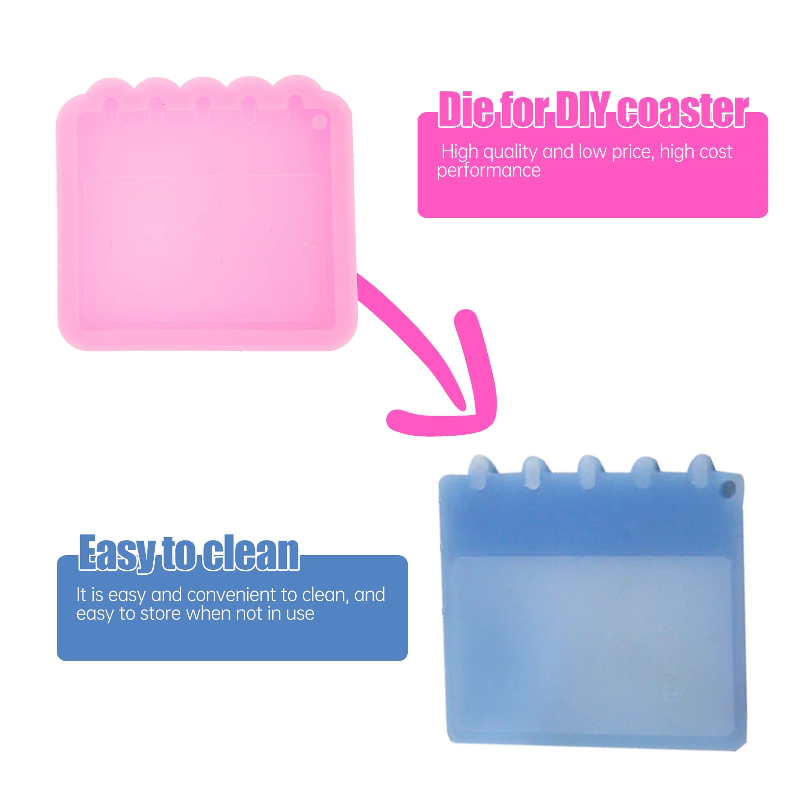 

2Pcs Creative DIY Silicone Mold Key Chain Pendant Mold Easy Clean Safe Odorless Lightweight Craft Reverse Mould