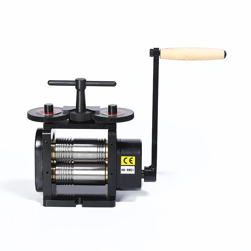 110mm Sheet Wire Flat Semicircle Rollers Jewelry Making Machine HH-RM01A Black Manual Combination Jewelry Rolling Mill Machine