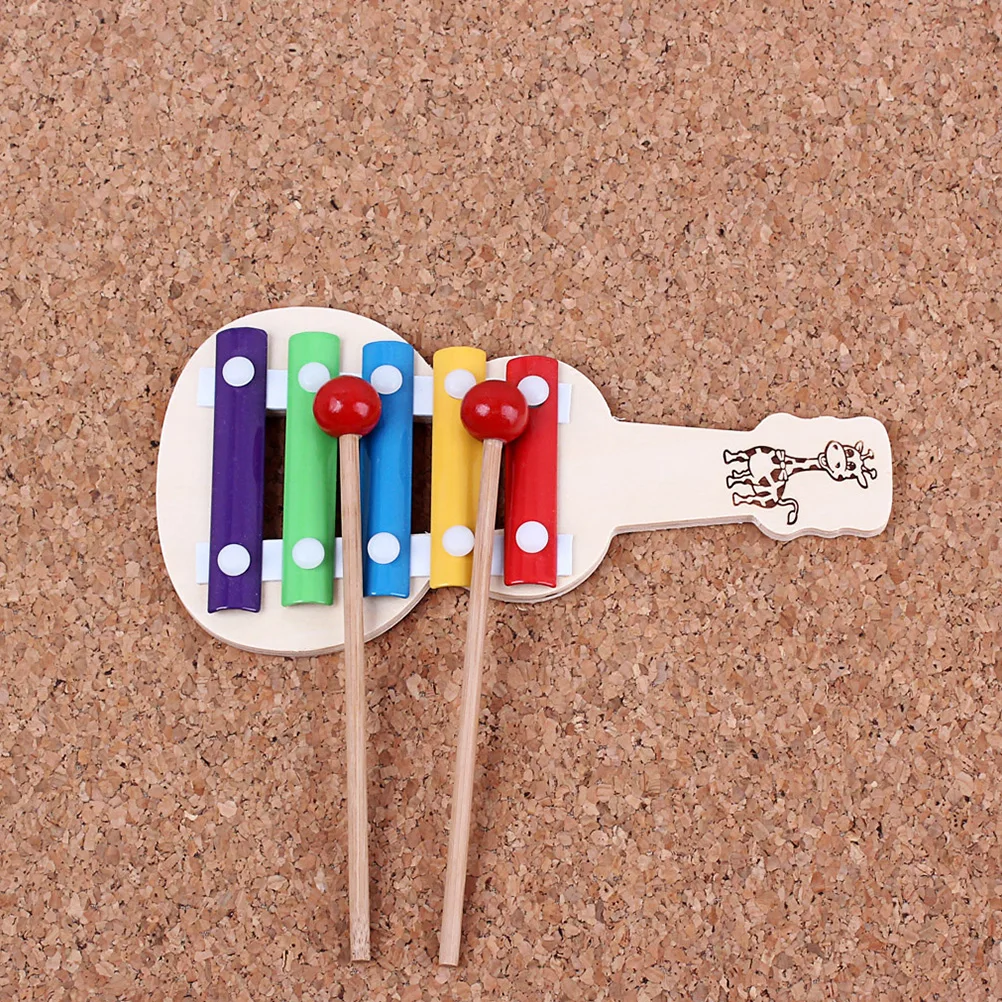 ของเล่นเคาะเคาะแบบกีตาร์สำหรับเด็กเล็ก เครื่องดนตรีเคาะบนเปียโน เครื่องดนตรีเสริมพัฒนาการสำหรับเด็ก ไซโลโฟนไม้