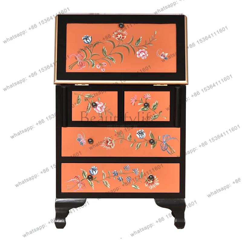 Art replica desk painted retro bookcase living room bookshelf floor storage cabinet