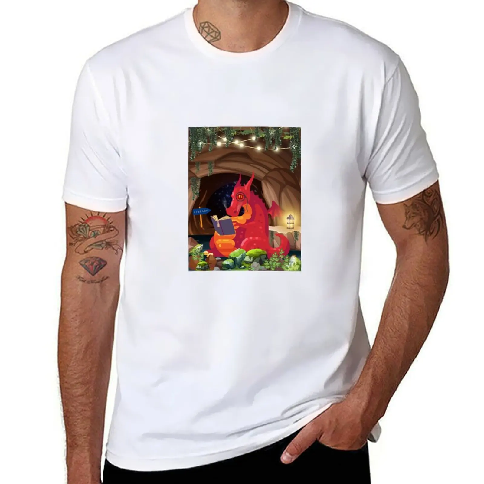 

Book Dragon’s Night Off T-Shirt cotton t shirts man 100% T-Shirt