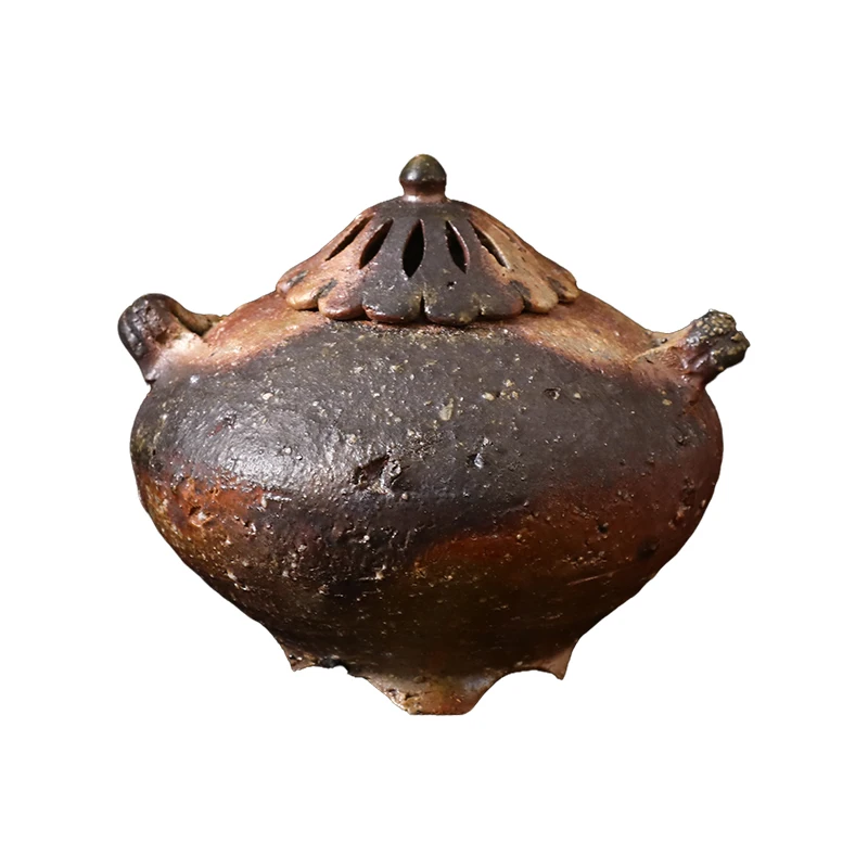 Japanese Pre Cooking Master Suzuki Miki's Incense Burner, Rough Pottery Tower Aromatherapy Burner