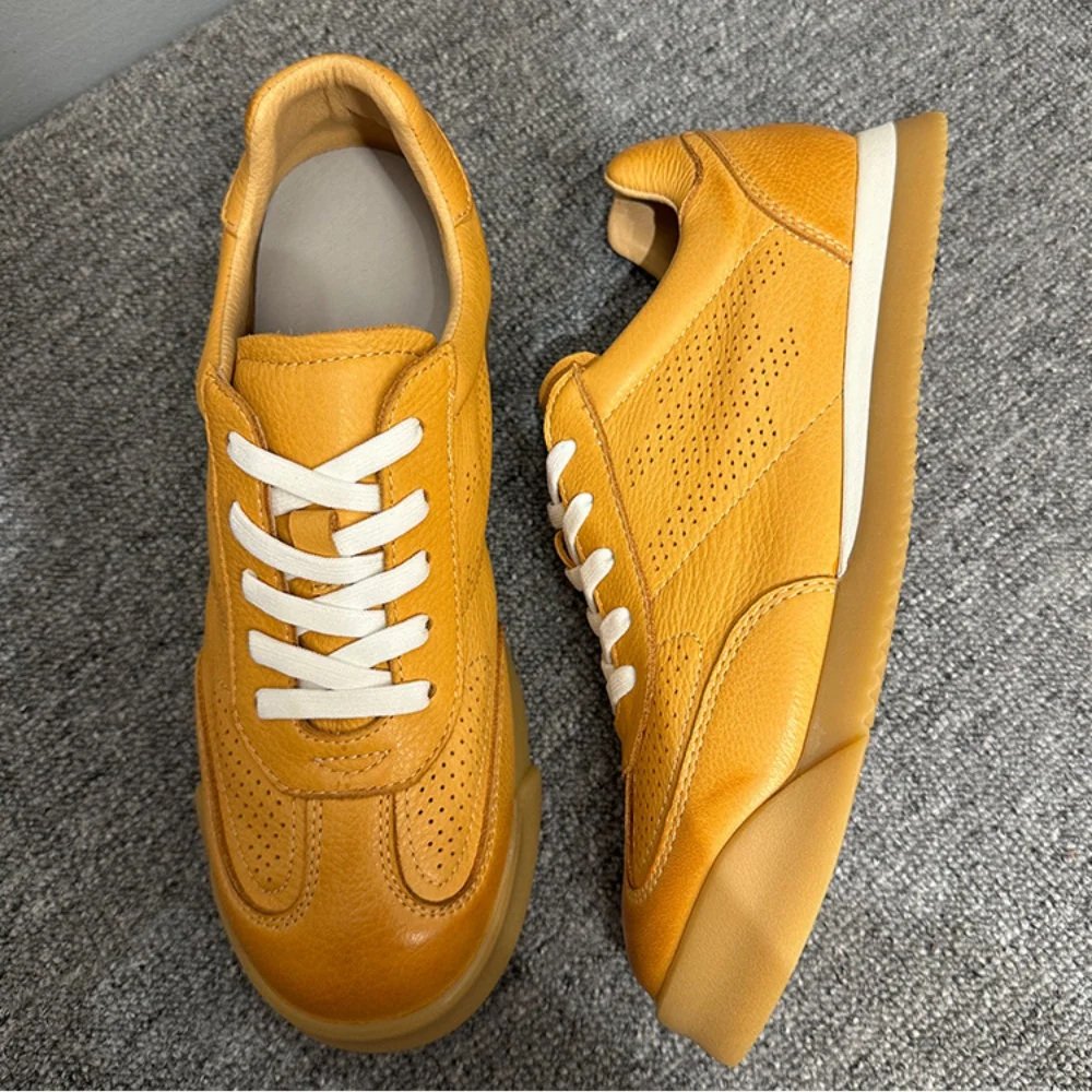 Classic Trendy All- Match White Breathable Sneaker Fashion Casual Running Board Shoes for Men Heightening Casual Board Shoes