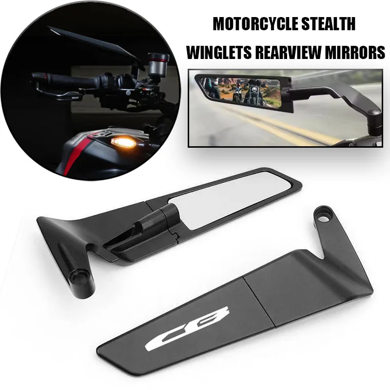 

For Honda CB125R CB1000R CB600F CB300F CB650F CB500X CB500F CB1300 Motorcycle carbon fibre Stealth Winglets Rearview Mirrors