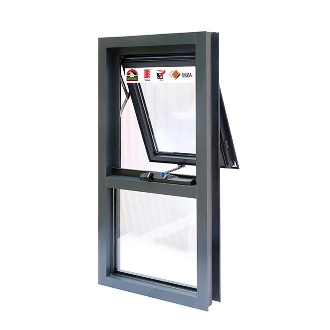 AS2047 Windows Australian Standard Aluminium Sash Double Glazed Windows Commercial Double Glazed Aluminium Windows for Hotel
