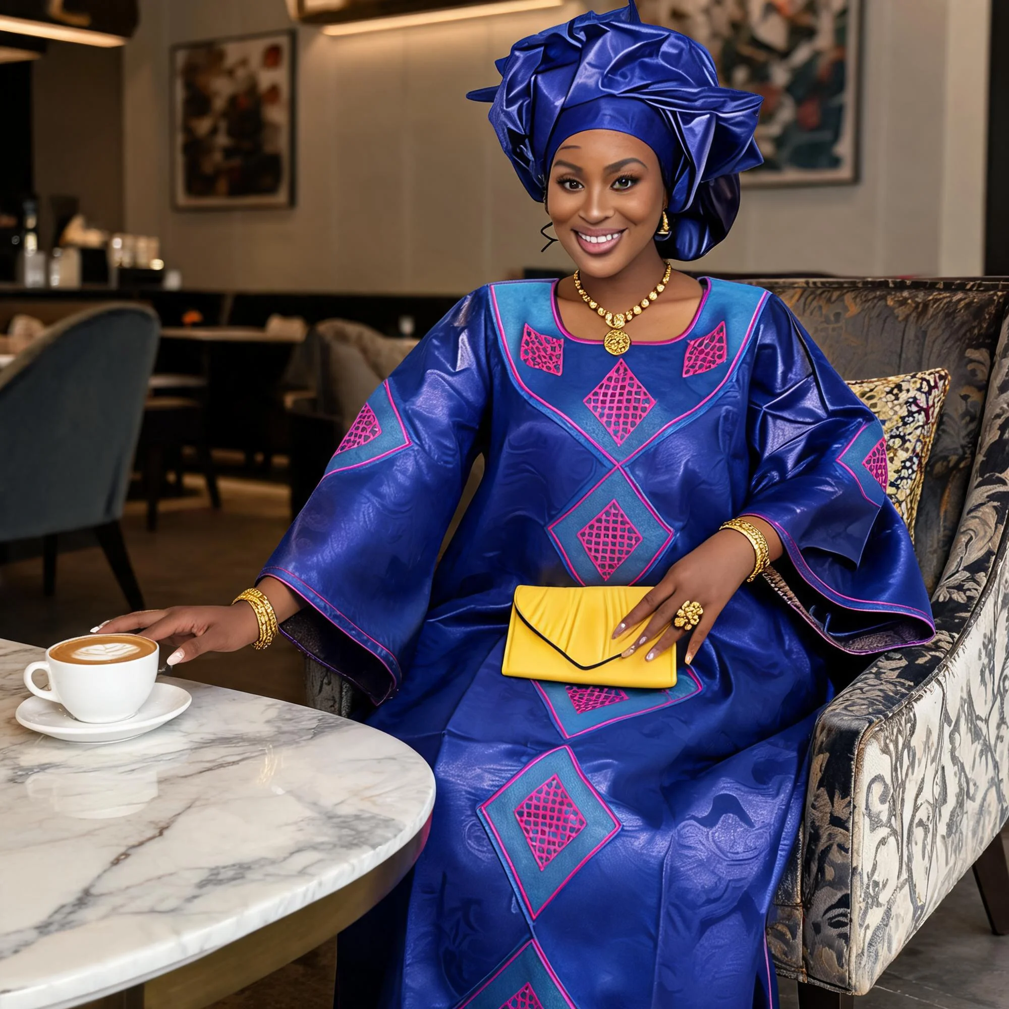African Dresses For Women Plus Size Bazin Riche Embroidery Design Long Dress With Scarf